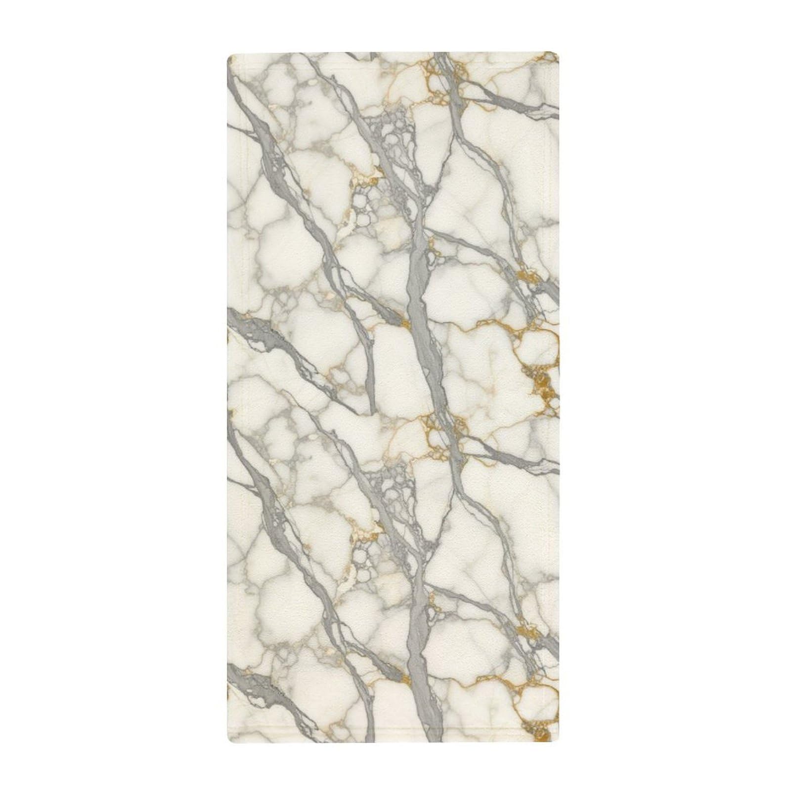 Anceky Professional Spa Face Towels, Chic Golden White Marble Super Soft Hand Towels for Hotels, Yoga & Luxury Bathrooms