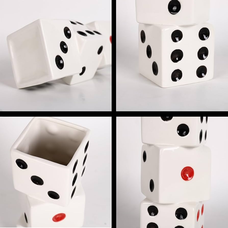 Amazon.com: XMMEIMK Dice Vase White Ceramic Vase for Home Decor, 8
