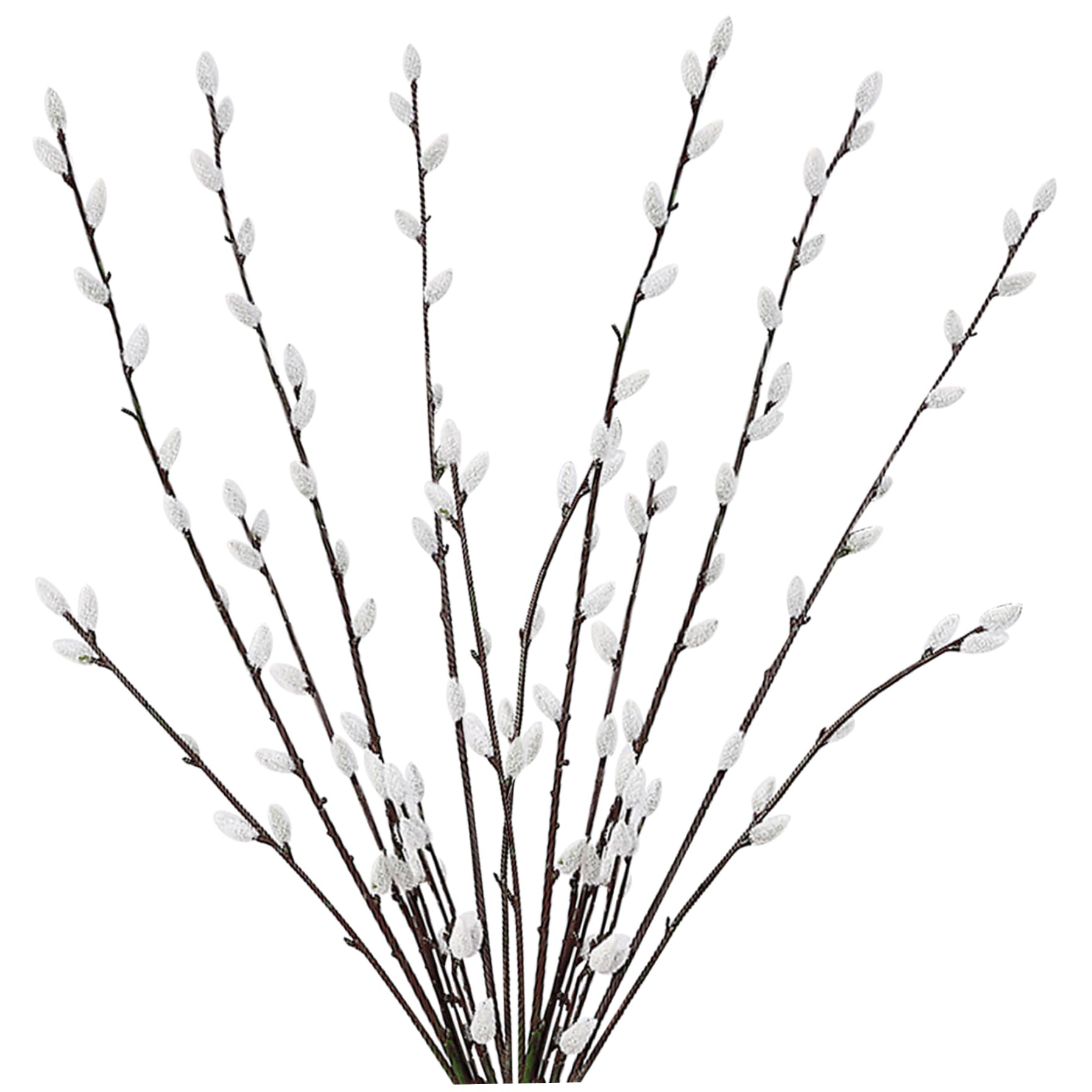 Branches de saule chatte artificielles décoratives x6 | Faux pussywillows 71cm pour vase