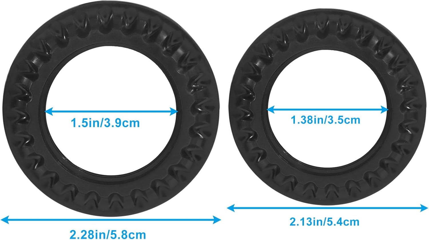 4 Pcs Light Socket Ring, Lamp Shade Rings Black Light Socket Collar Ring for Light Fixtures (1-1/2 Inch 39mm and 1-3/8 Inches 35mm)