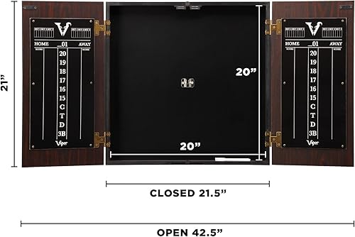 Miniatura 6 de Tablero de dardos Viper Stadium con gabinete para dardos de punta de acero de sisal y cerdas