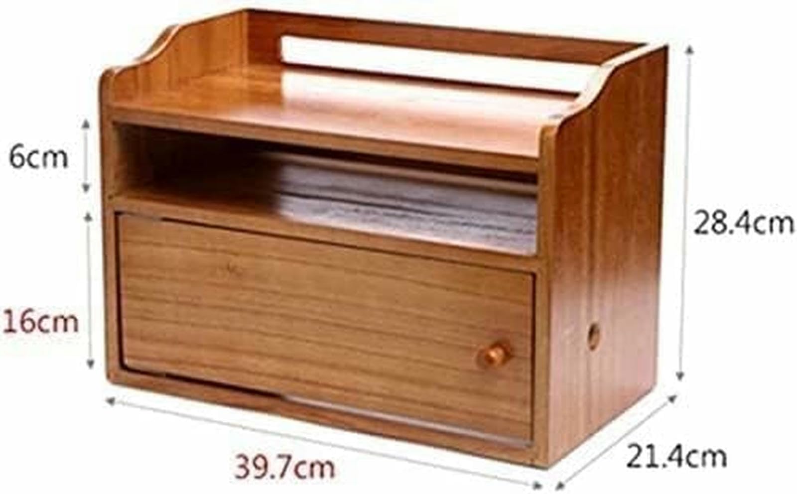 Bezprzewodowe Szelf Z Litego Drewna Z Zestawem Komputerowym Z Zestawem Organizer Z Zestawem Pudełka Wi -Fi Dla Górnego Koloru Drewna 39,7 * 21,4 * 28,4 Cm