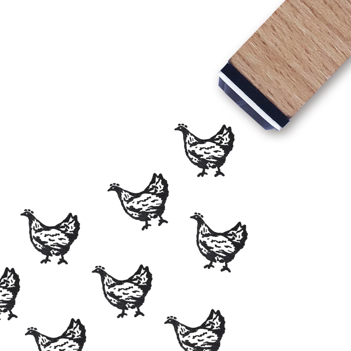 Hen Rubber Stamp, 3/5 Inch Small Mini Chicken Stamp for Scrapbooking Card Making Planner