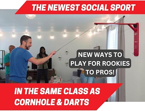 Miniatura 5 de Ringo - Juego de gancho y anillo de arce 100% para interiores, nuevas formas de jugar, diseño todo en uno con brazo plegable y puntuación integrada