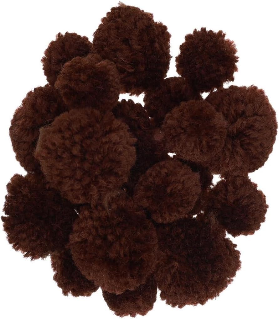 Pom Poms for Classroom Crafts, Art Supply, VBS, Colorful Pompom Selection (Brown 20 Pc)