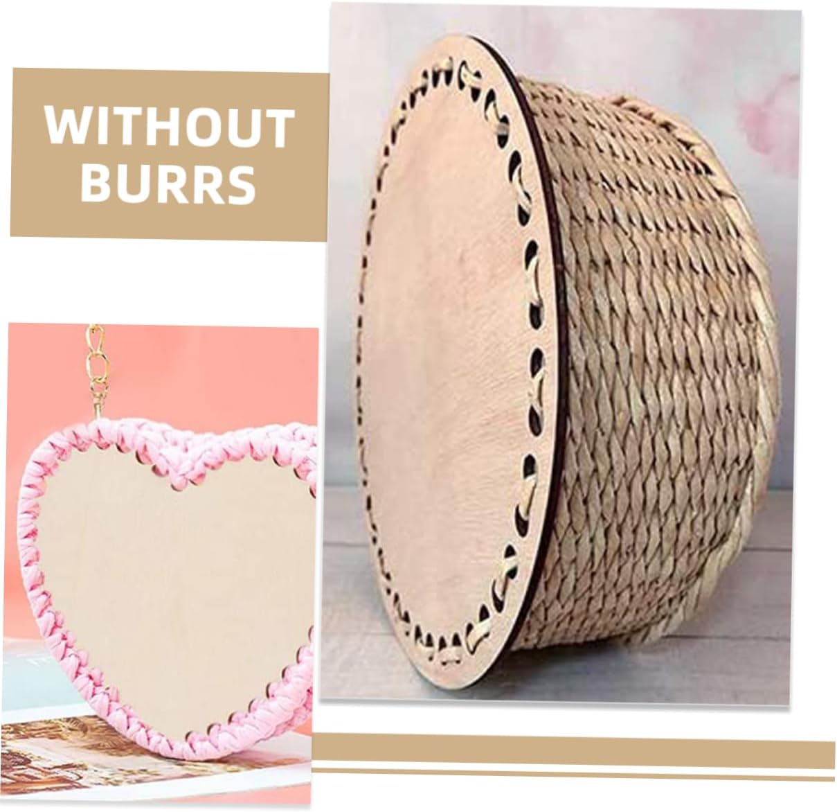 4pcs Wooden Crocheting Bag Bottom Knitting Base DIY Supply Decorative Storage Basket Craft Accessory