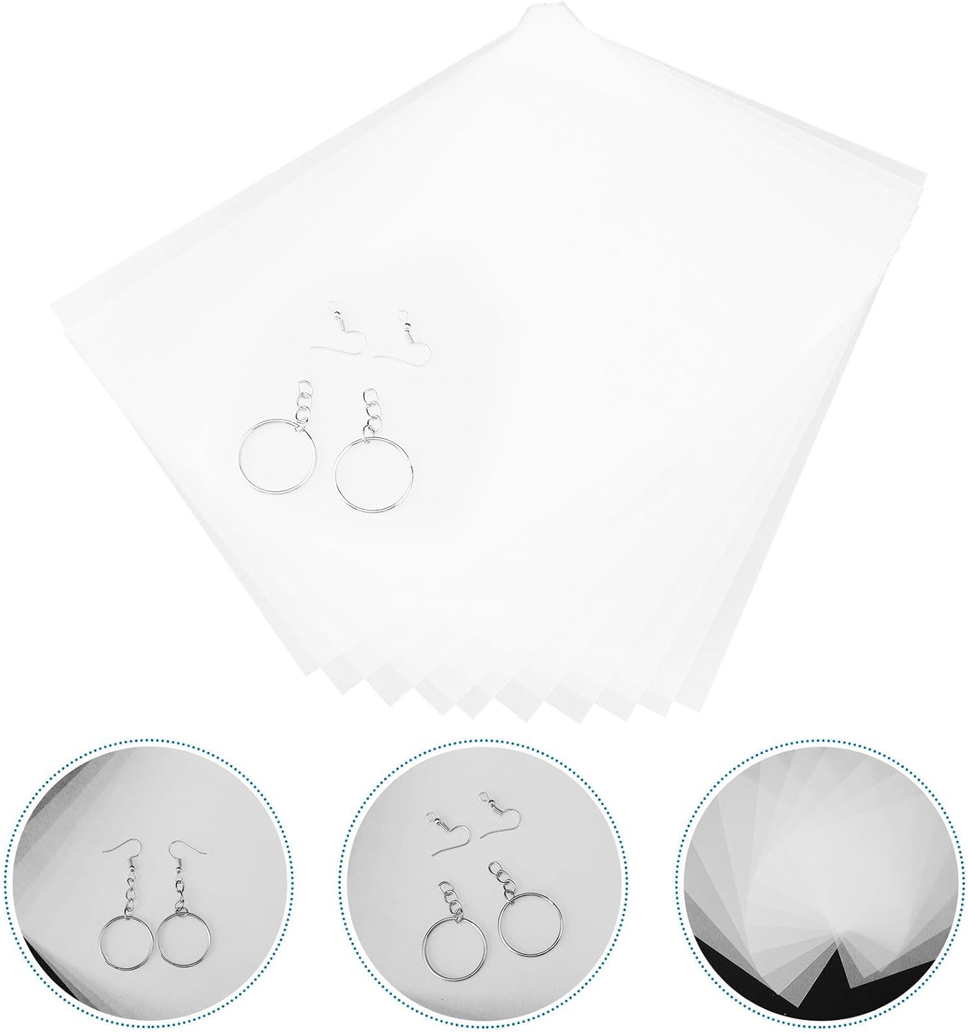 Amosfun 10 DIY Heat Shrink Film Set, Plastic Craft Kit White 10 Sheets