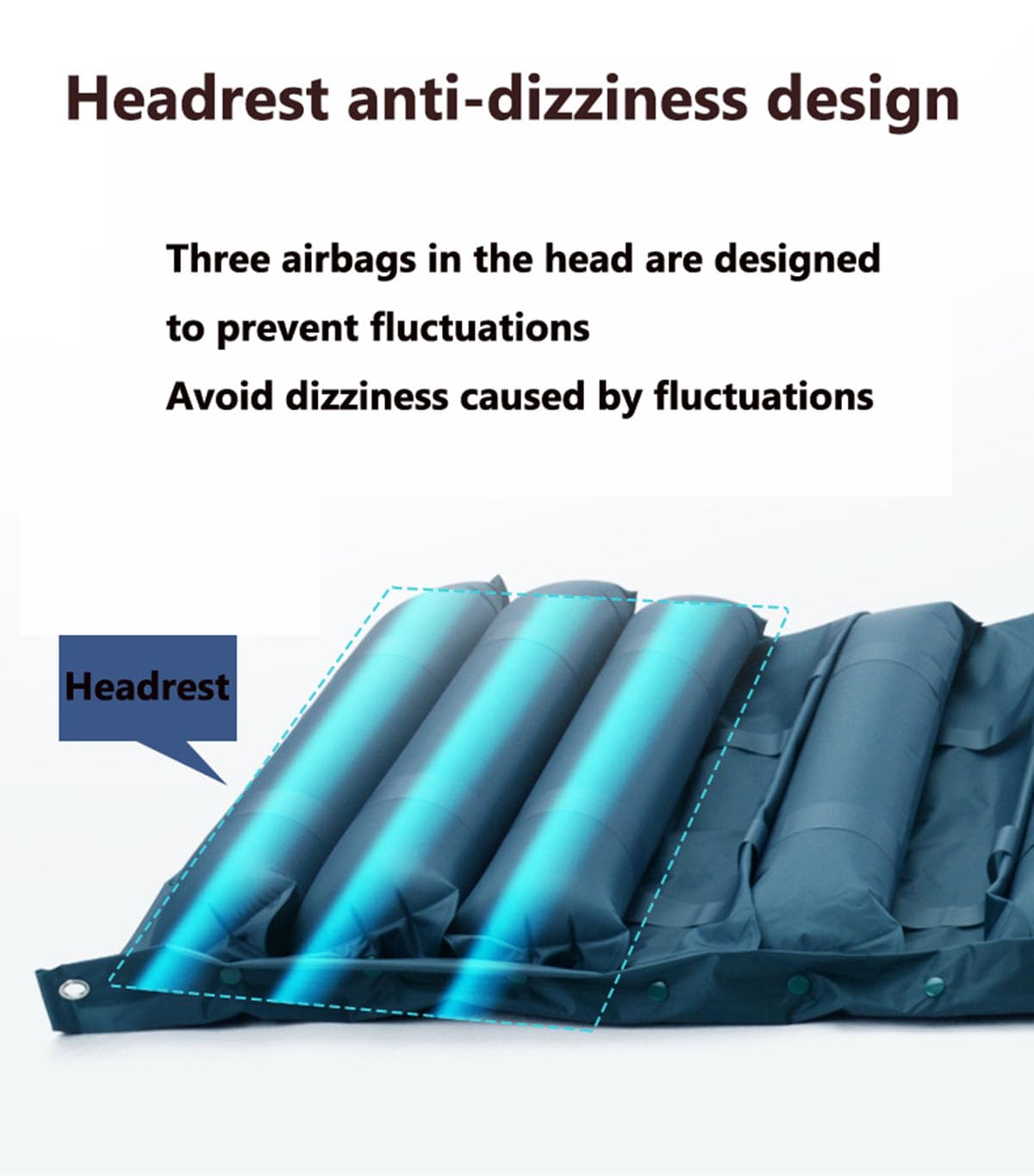 Colchón de presión alterna, colchón de Aire Wave Jet, colchón Inflable antiescaras para Cama Individual con Bomba silenciosa