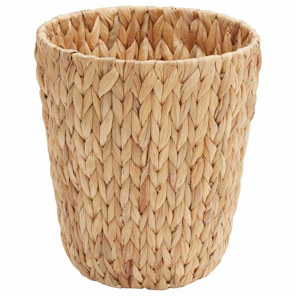 Papierabfallbehälter aus Wasserhyazinthe Natur 26 x 26 x 29 cm 2 Stück mit Griff zylindrischer Korb für Wohnzimmer Büro Schreibtisch Ordnungshelfer und Aufbewahrung