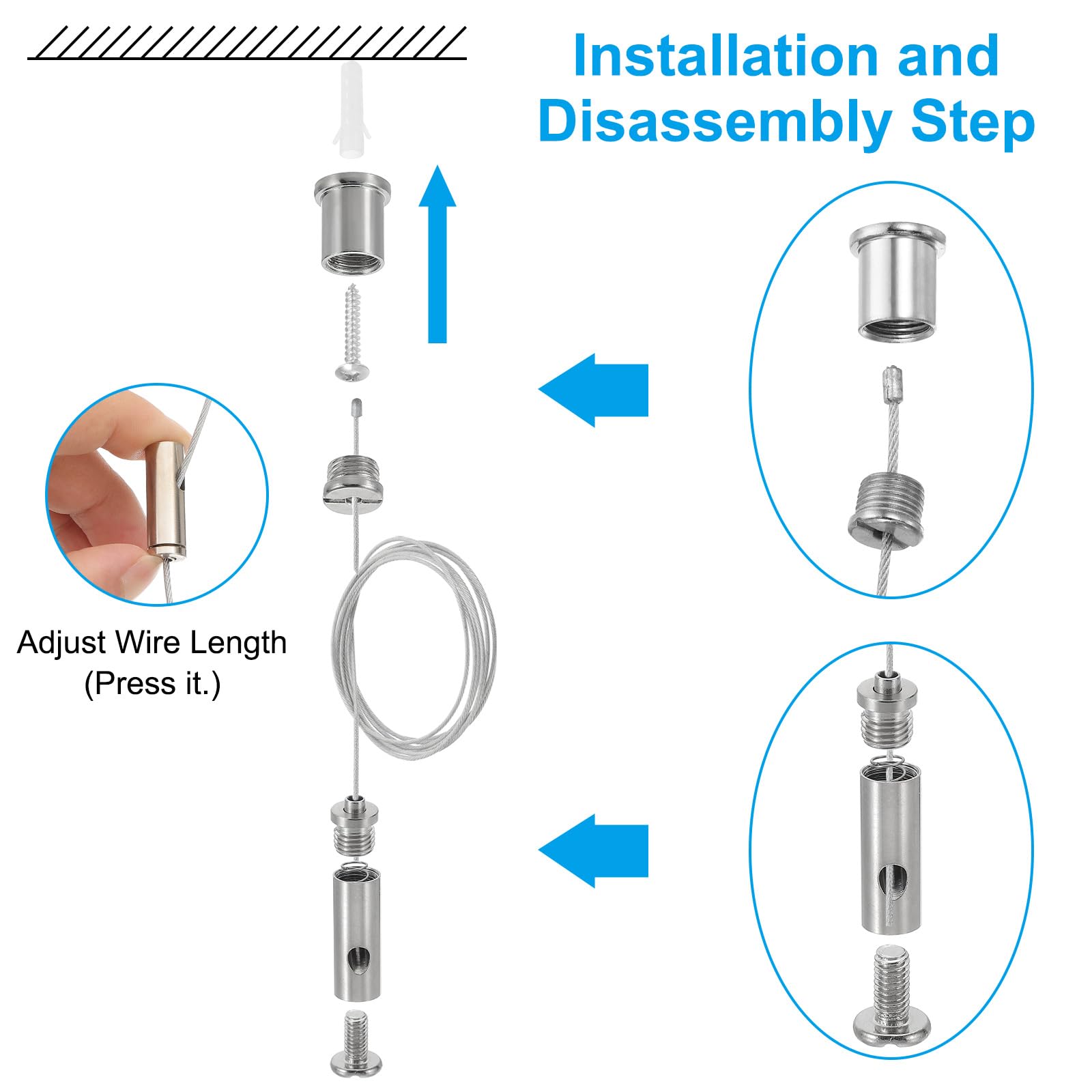 PATIKIL Ceiling Hanging Wire Cable Kit - Image 4