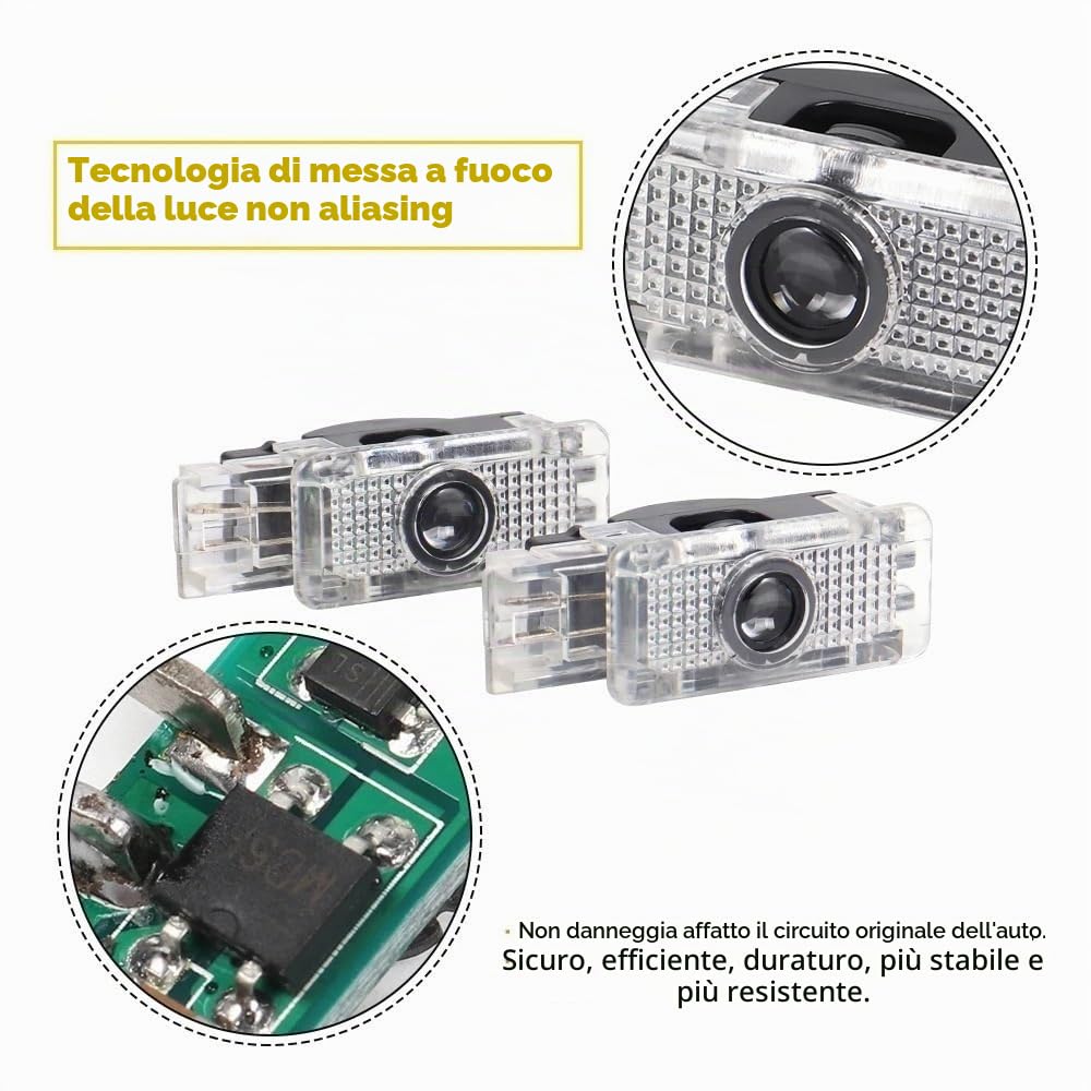 2X for W203 W240 W209 R199 C SLK CLK SLR Classe LED Proiettore logo portiera auto Ghost Shadow Luce di benvenuto Accessori(For-Mercedes)