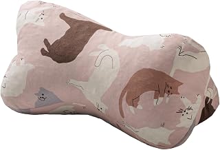イケヒコ 寝具 まくら クッション ほね枕 約32×15cm ねこ柄 ピンク 日本製 低反発チップ 足枕 腰当 もっちり #1195620221618