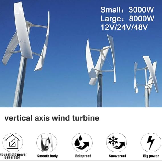 Wind Turbines, Generator with Controller on Grid Inverter 3000W/8000WVertical Wind Turbine for Home Wind,8000W-220V