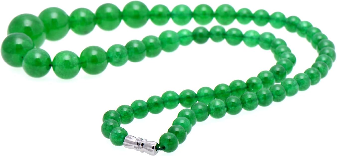 Green Agate Beads Graduated Strand Necklace for Women, 18 Inches - Image 2