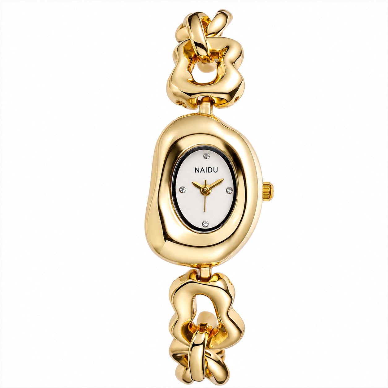 OIDEA Orologi da donna in oro al quarzo, cinturino irregolare vintage