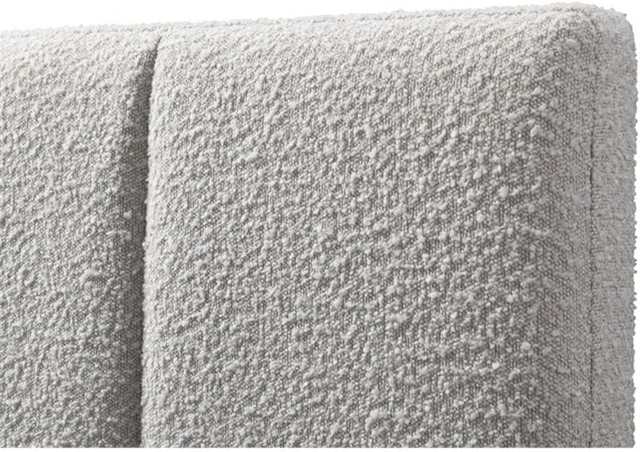 Venice Upholstered Platform Bed | Box Spring Not Required | (Cream Beige Boucle, Queen Bed Frame)