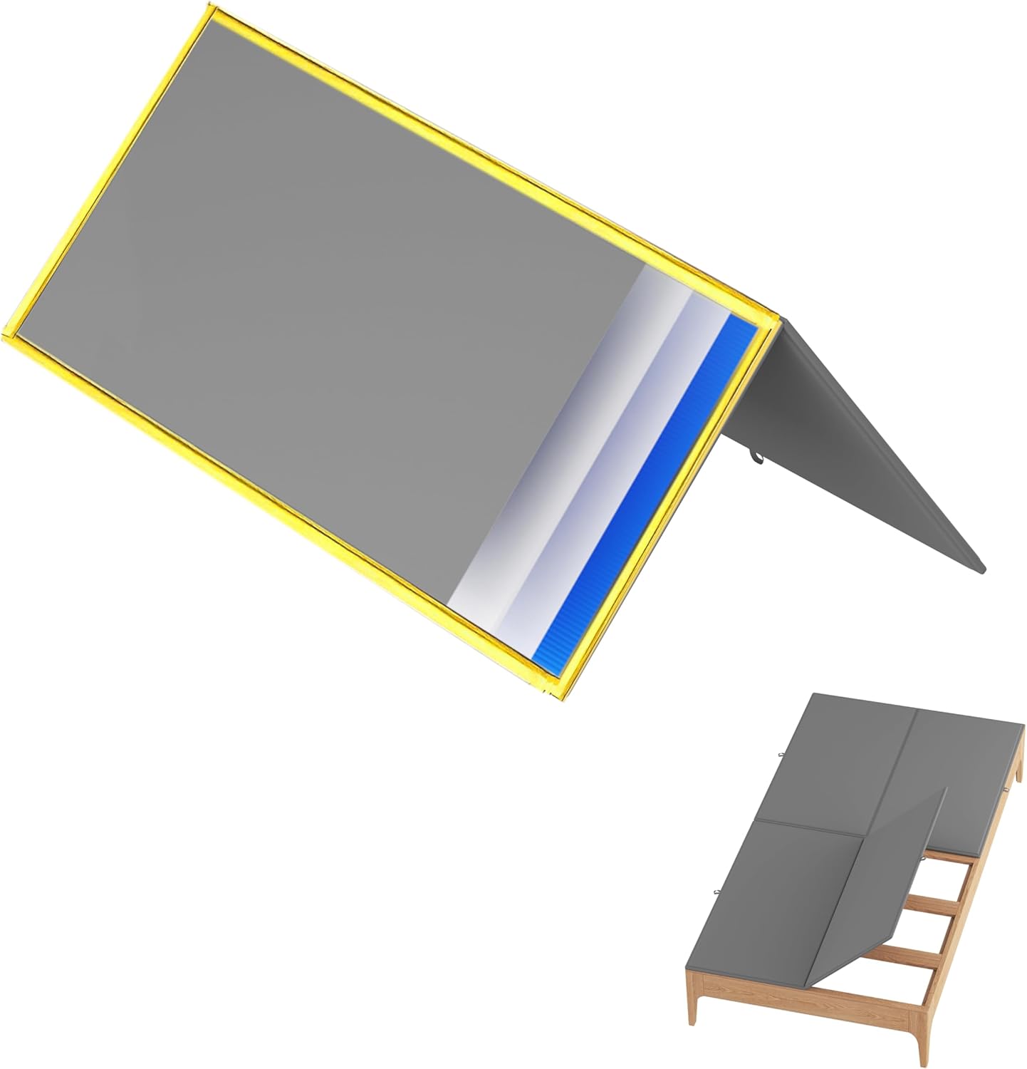 Metal-Frame-Bunkie-Board-Twin-Size (38"X75") for Under-Mattress-Support - Heavy Duty Bed Board Design,Folding, Noise Free, No Sagging