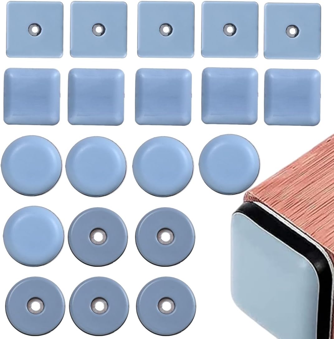 20 Pieces Teflon Screw On Sliders Diameter 25 mm Furniture Sliders with Screws Stainless Steel PTFE Furniture Sliders for Effective Protection of Your Furniture, Chairs, Floors (4 Styles)