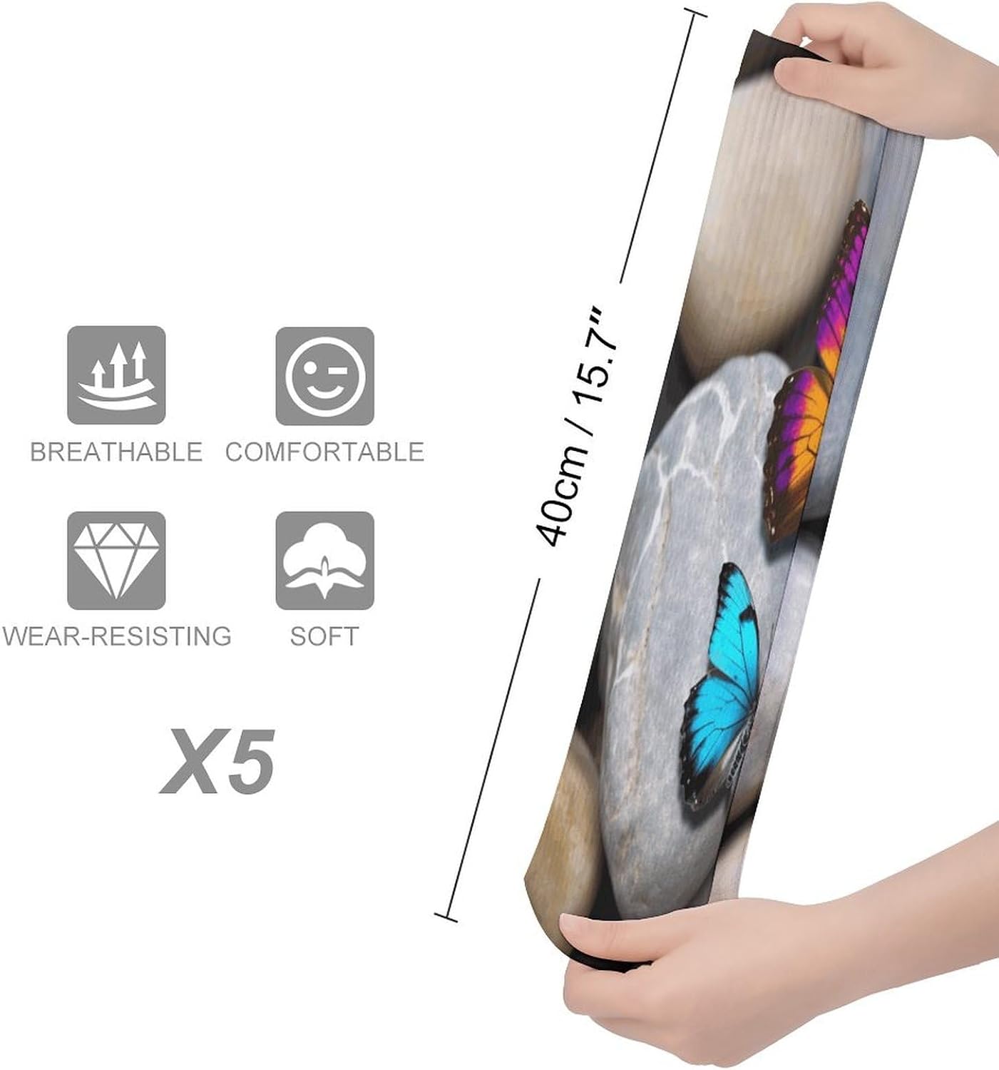 Colorful Butterfly Stone Knee High Socks Cozy Knee High Socks Soft Mid-Length Sock for All Seasons Daily Wear Adult