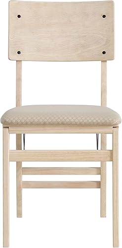 Miniatura 9 de MECO Stakmore Aztec - Juego de 2 sillas plegables de madera maciza con respaldo curvado y asiento tapizado acolchado de tela, sin terminar