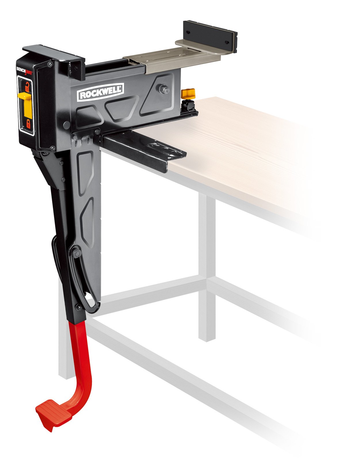 Man sanding a rocking chair held securely in the Rockwell BenchJaw