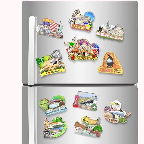 Miniatura 4 de Imán de Bangkok Tailandia para nevera de madera 3D hitos de viaje coleccionables recuerdos decoración hecha a mano - 2