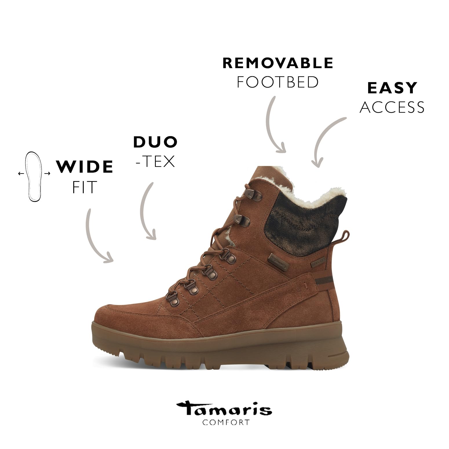 Tamaris COMFORT Damen Winterstiefeletten zum Schnüren mit Reißverschluss Gefüttert, Schwarz (Black), 37 EU – Ansicht 3