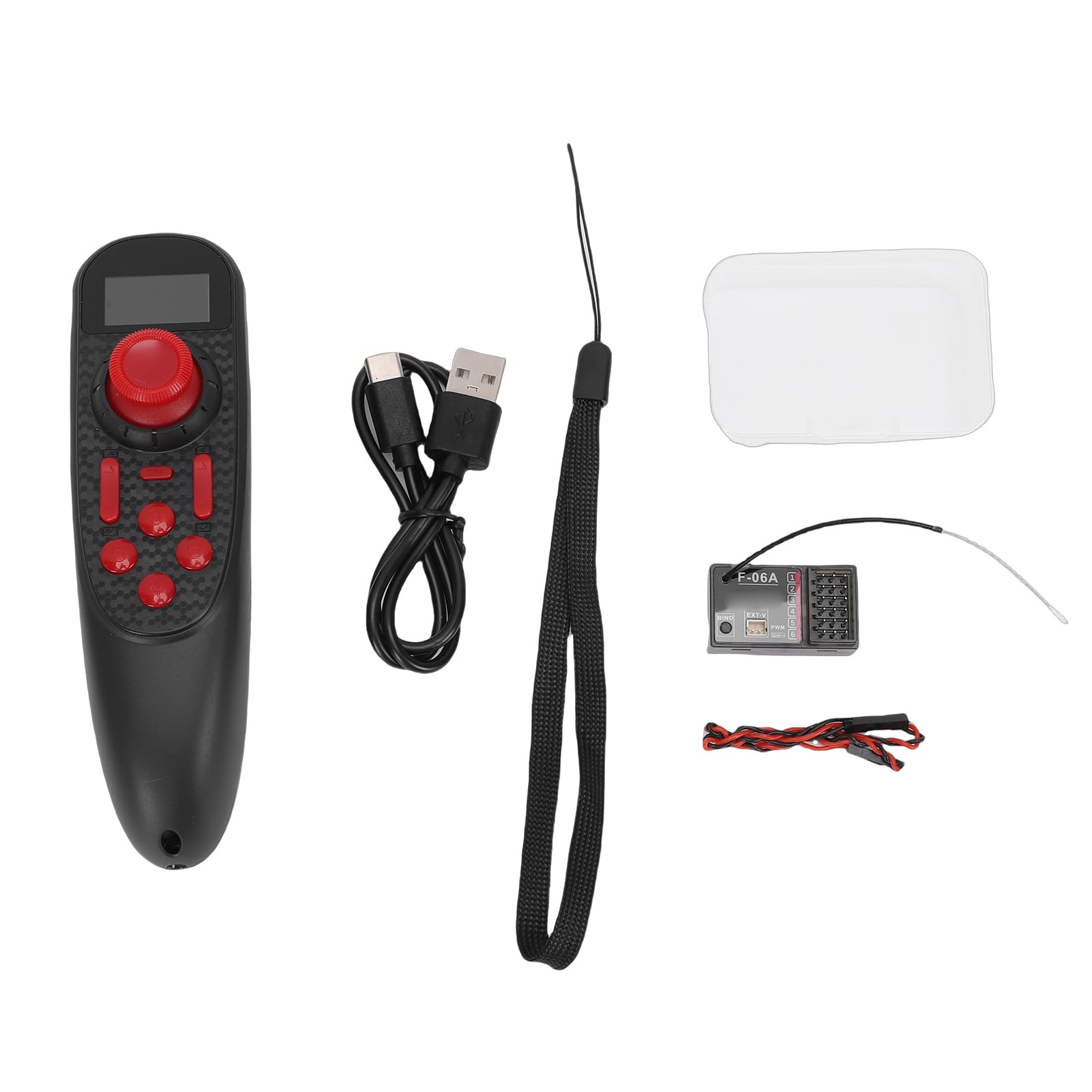 Generic Mando a Distancia RC de una Sola Mano con Pantalla Vibrante y Tecnología Antiinterferencias para Barcos y Usuarios de RC