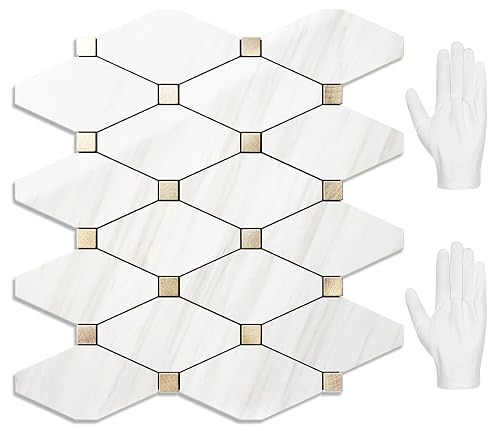 STICKGOO 10 Sheets Peel and Stick Backsplash, Polished Dolomite |