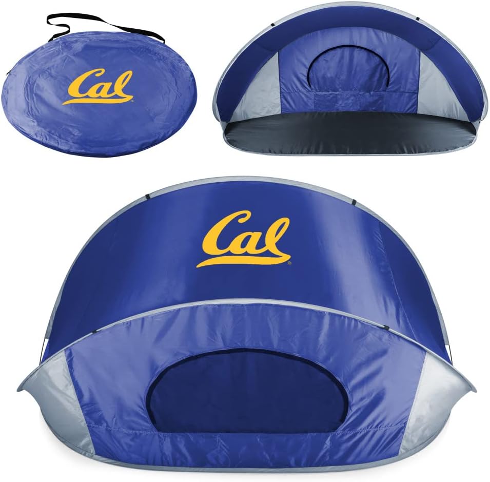 PICNIC TIME NCAA Georgia Tech Yellow Jackets Manta Portable Beach Tent, Pop Up Tent, Beach Sun Shelter Pop Up, (Gray with Black Accents)