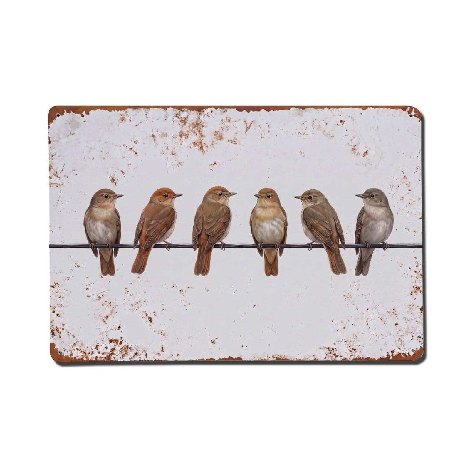 Vintage Retro Birds Nightingale Metal Tin Sign