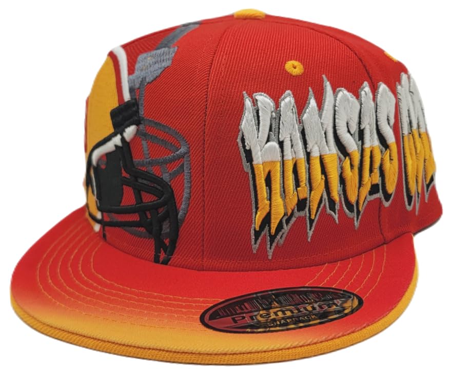 Gorra Snapback con diseño rojo y dorado miniatura 2