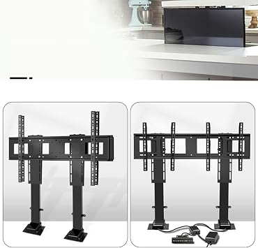 Tv Motorized Lift,Adjustable TV Mount Bracket,Tv Lift Mechanism With Remote,Dual Motor Lift Stroke 150cm/59.0inch,for 55 - 120 TVs Up To 130kg/286lb,1055,2255mm 55,90in TV