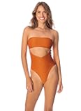 Maaji Women's Wavy Chestnut Suki Bandeau One Piece