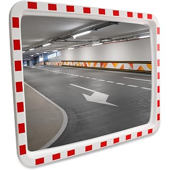 Traffic Mirror Rectangular 60 x 80 cm Street Surveillance Mirror Safety Mirror Convex Mirror Outdoor and Indoor Wide Angle Effect