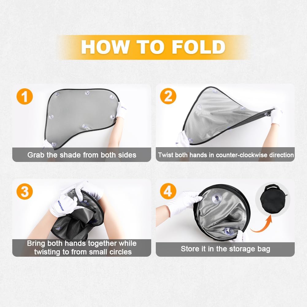 JDMON Side Window Sun Shade for Semi Trucks, 23.4×19.4 inch Truck Windows Shades with Suction Cup, RV Semi Truck Accessories Interior UV Protection Replacement for Freightliner Volvo VNL International