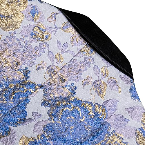 Image of Barry.Wang Blazer for Men Paisley Sport Coat Lightweight Suit Jacket Regular Tuxedo Flower Mardi Gras Carnival Gift