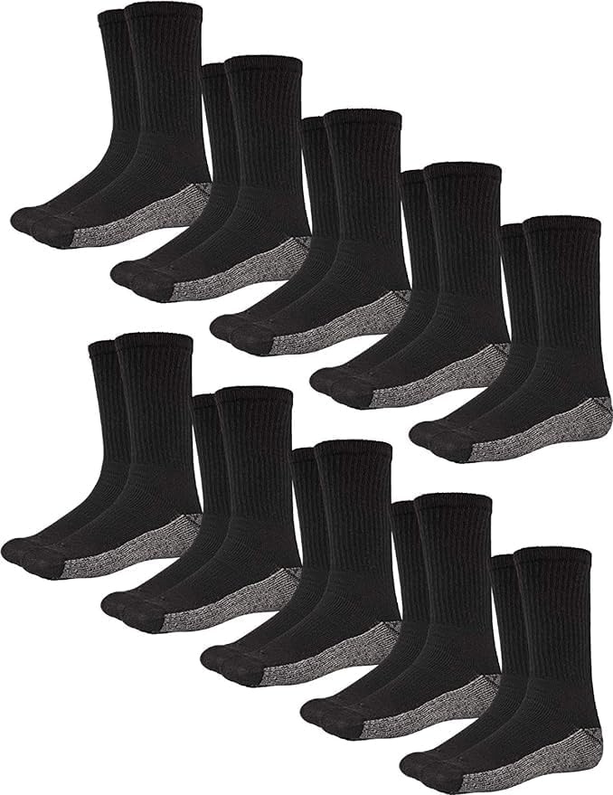 HOT FEET Work Socks for Men, Long All Weather Boot Crew Cotton Socks, Cushioned, Moisture Wicking, Stocking Stuffers - Image 5