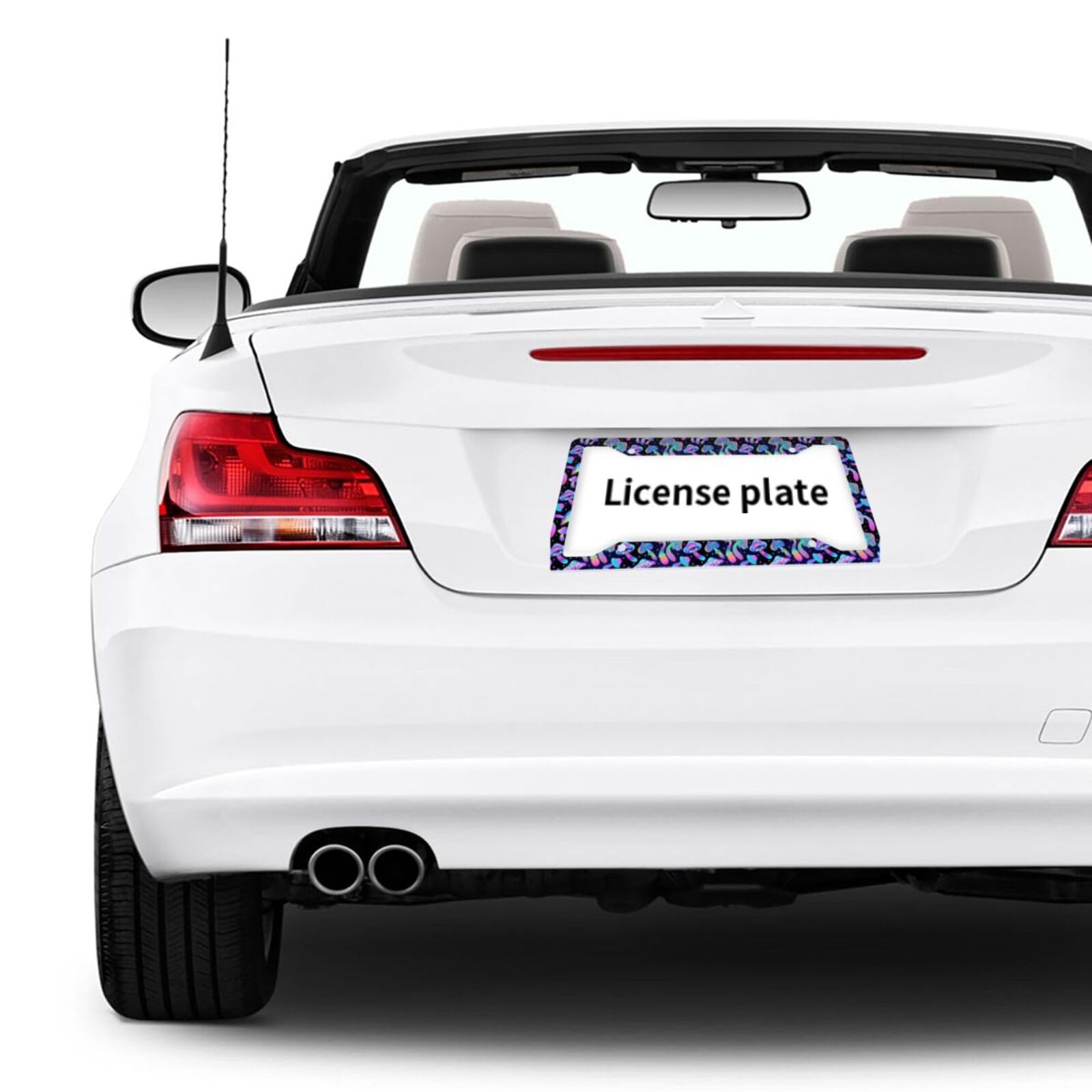 BEIANSHUO Mushroom Design License Plate Frames (2-Pack) - Aluminum, Universal Fit With Screws & Caps - View #8