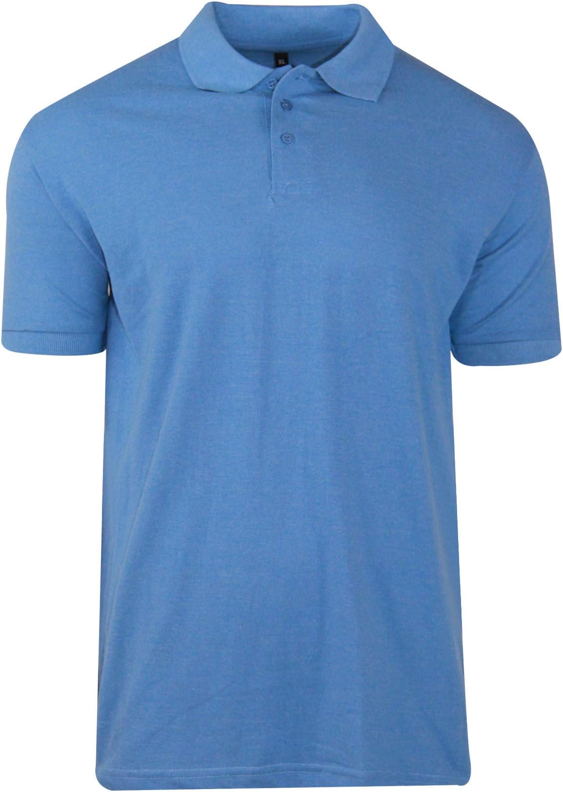 New Mens Polo Shirt Cotton Short Sleeves Pique Casual Work Plain Top T-Shirt SI120
