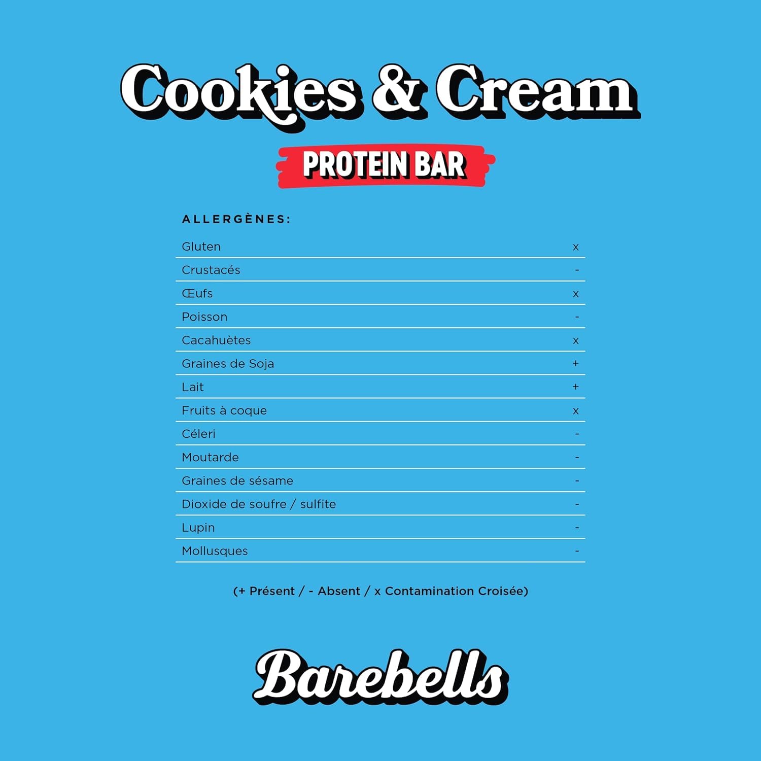 Barebells Protein Riegel – 16g High Protein Bar, Zuckerarm, Eiweißriegel, Ohne Palmöl – Cookies & Cream, 12 x 55gr