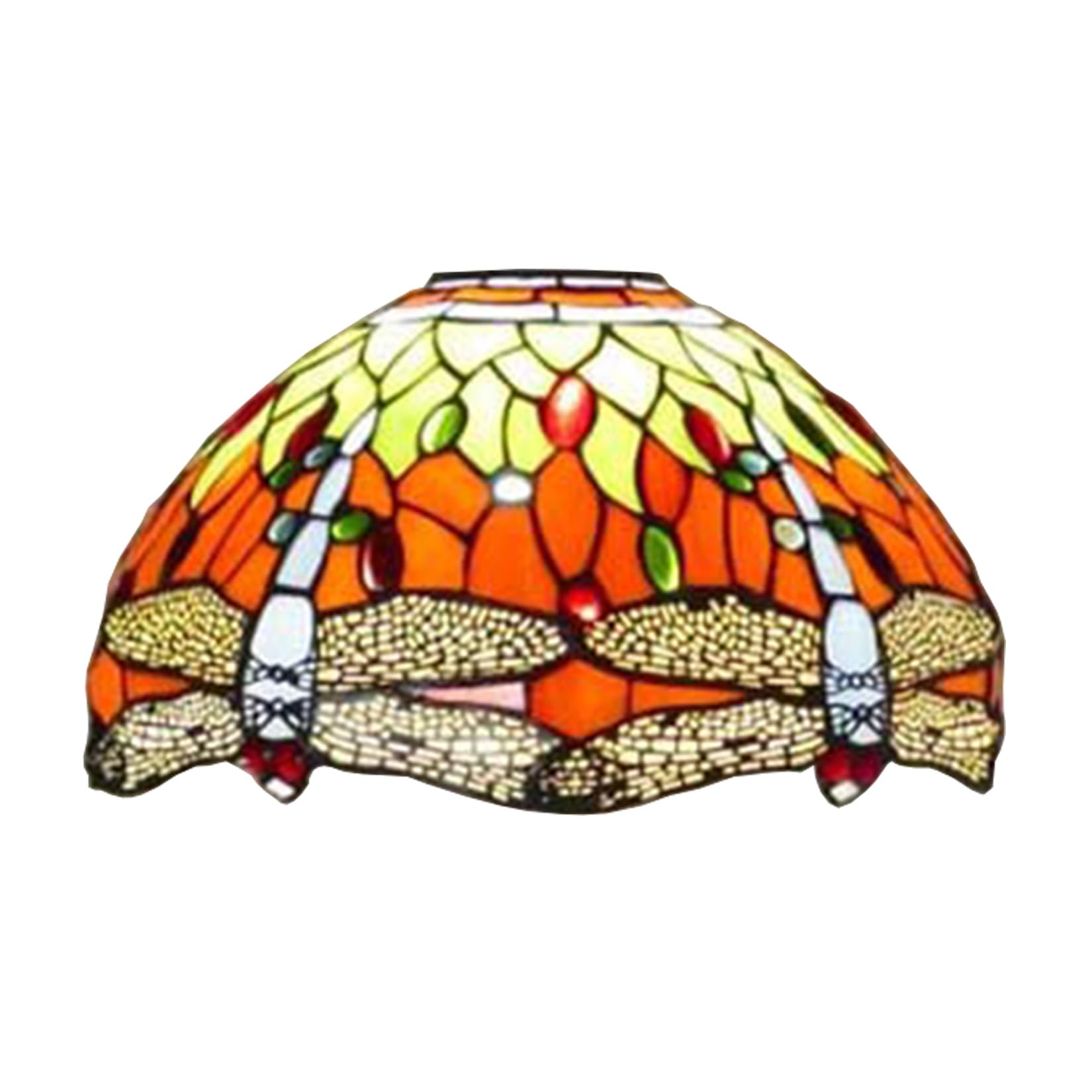 BOTOWI 12 Inch Wide Dragonfly Lamp Shade Accessories Replacement Only Tiffany Stained Glass Lampshades Vintage Lamp Chimney for Desk Light Ceiling Light Arched Floor Lamp Torchiere Lamp,Green