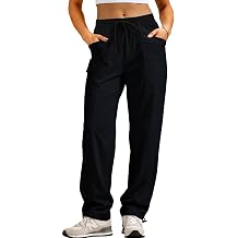 DISCIPBUSH Cargo Pants Women - Lightweight Womens Hiking Pants, Elastic Waist Joggers Quick Dry Travel Camping Hiking Outfit