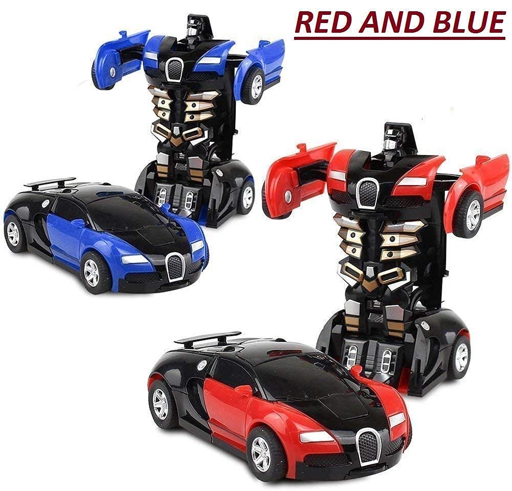 Cable World Plastic Battery Operated Converting Car to Robot, Robot to Car Automatically,Robot Toy, with Light and Sound for Kids Indoor and Outdoor 3 Year, Pack of 1 - Image 4