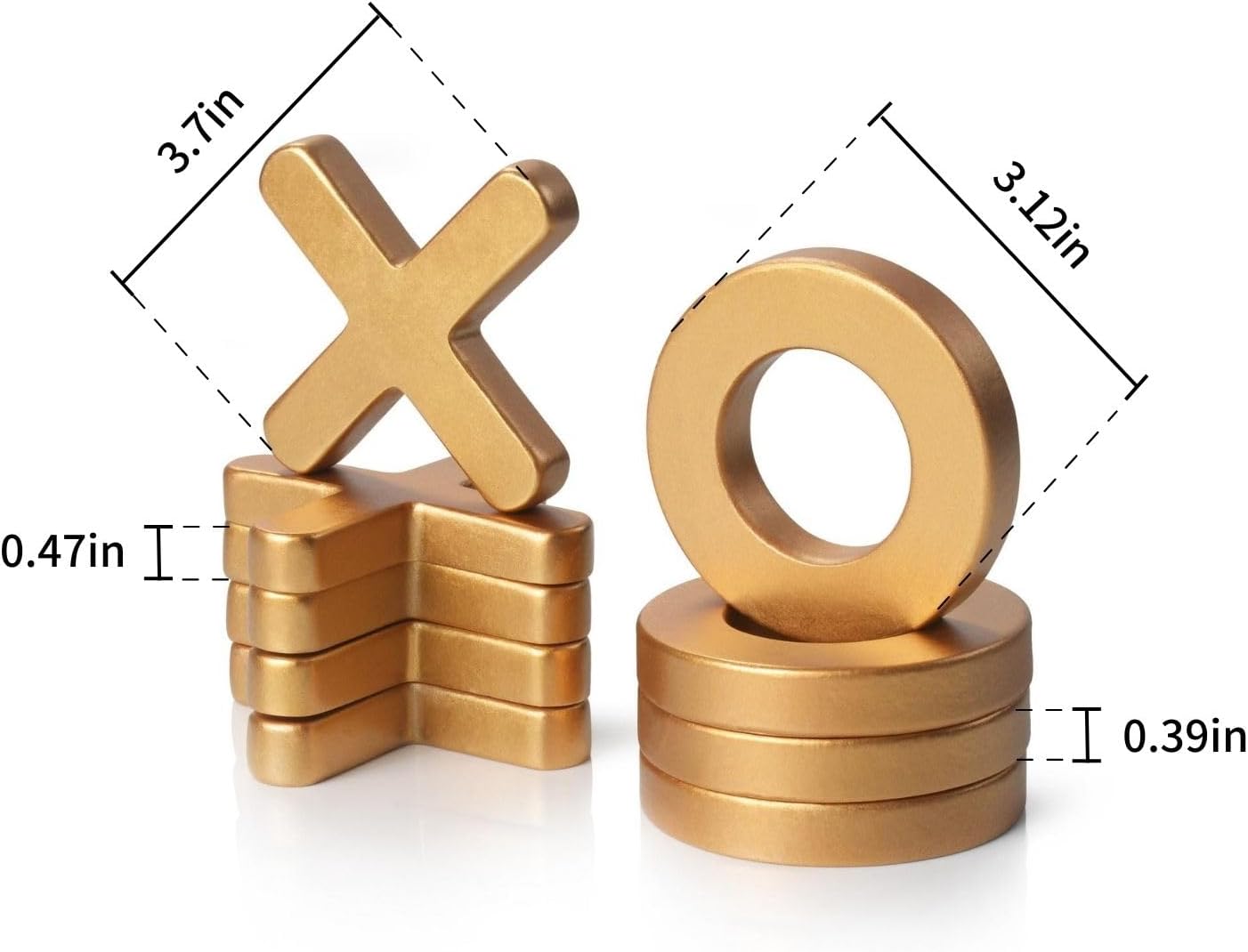 Tolevoit Classic Tic Tac Toe Game Resin, Strategy and Fun Games for Kids, Tabletop Board Games, Party Favours for Kids，Golden Tic-Tac-Toe Plastic Board Home Décor,Gold
