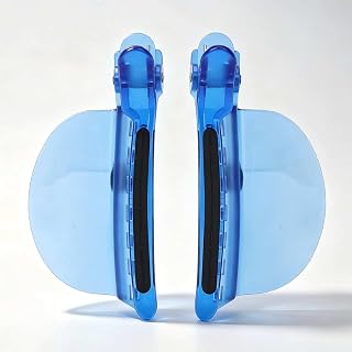 Speed Separator Hair Clips for Wig Extensions, Professional Hair Clips for Sectioning with Wide Shield, 2 Pack Blue, Prevent Flyaways for K-Tip, Tape-In, I-Tip Installation