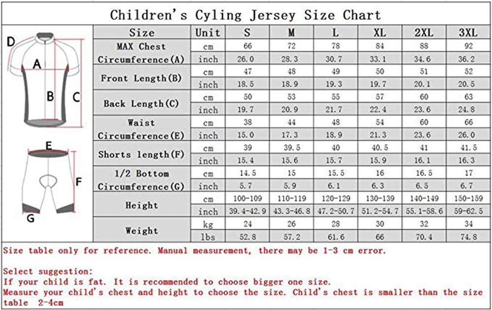 Camiseta de ciclismo de manga corta para niños y niñas