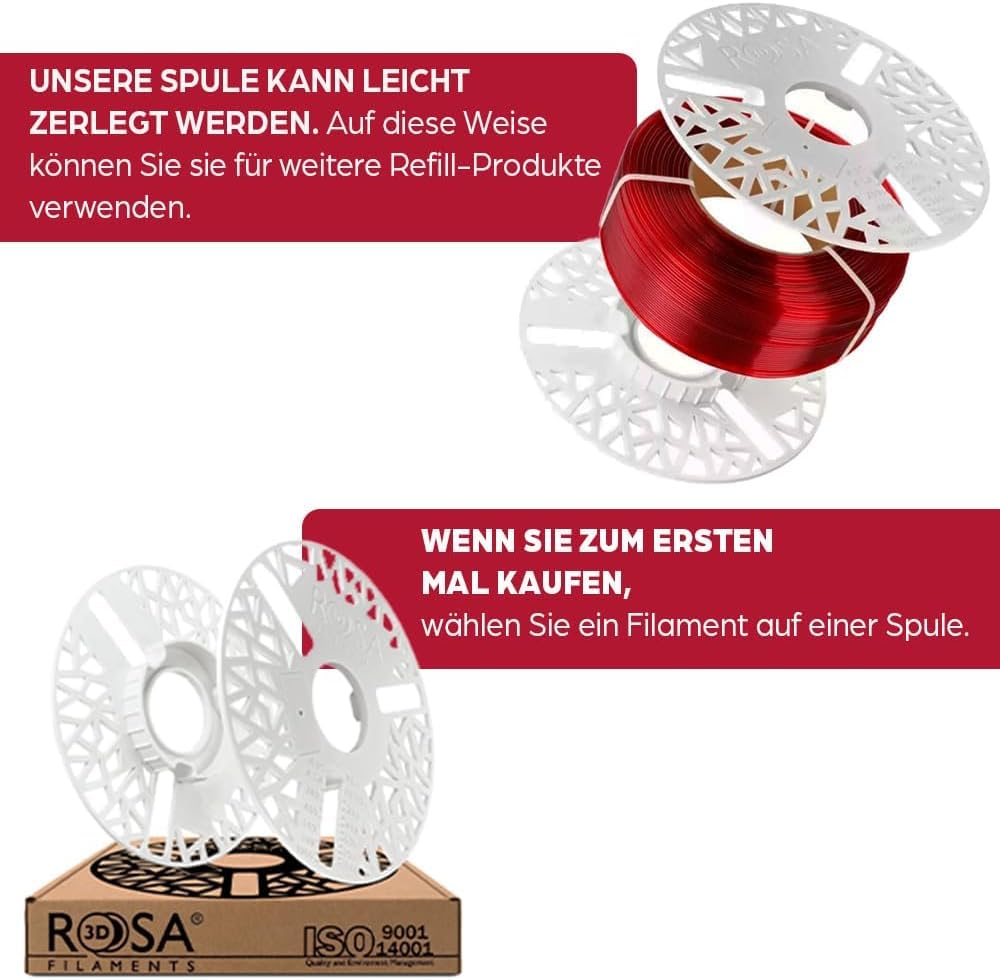 ROSA3D Set PLA Pastell Filament 1.75 mm für 3D Drucker, 6 Farben x 0,35 kg Spulen