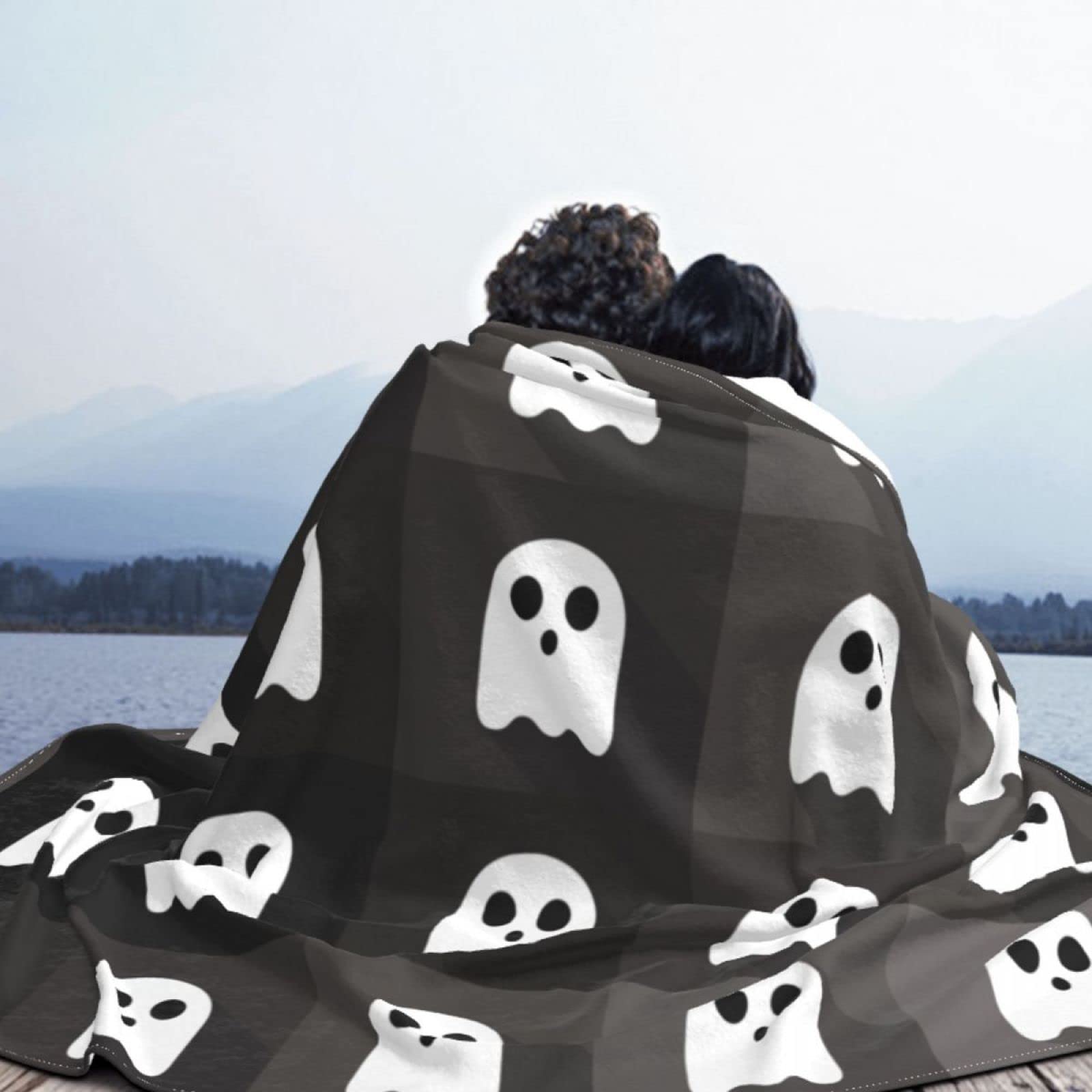 Couverture Halloween En Flanelle 150x200 Cm - Motif Toile D'Araignée 3D - Plaid Chaud Canapé/Lit - 3