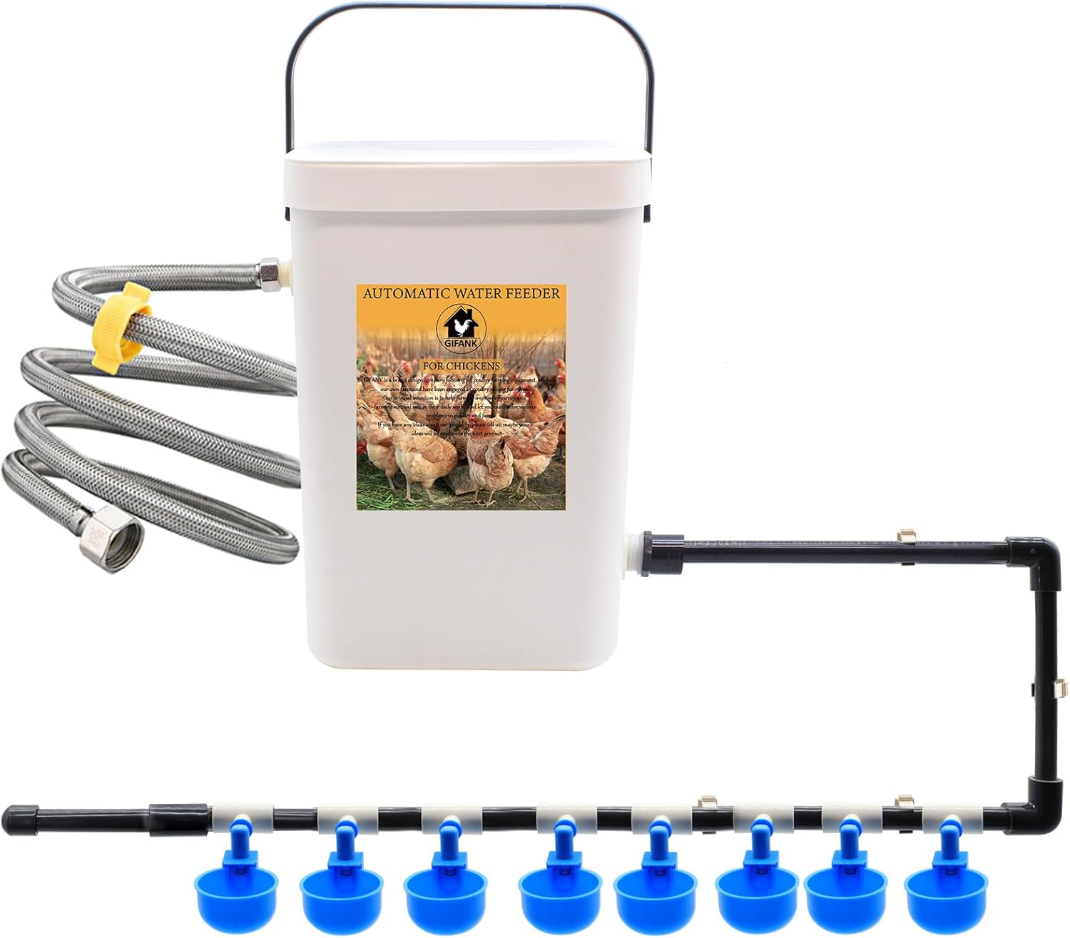 GIFANK Automatic Chicken Waterer Float Controlled, 3